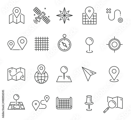 Navigation icons depict mapping and direction