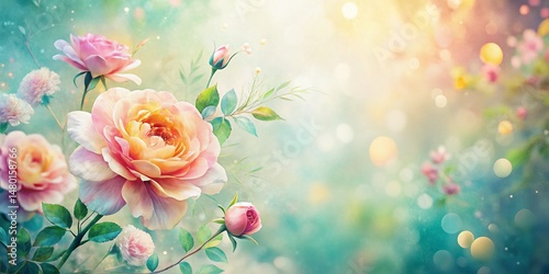 Romantic Watercolor Flower Pattern: Soft, Candid Texture