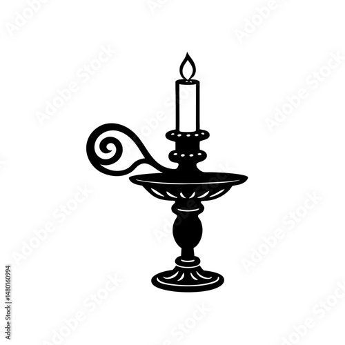 candle holder  a vintage brass or silver candle 