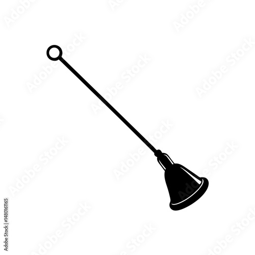 candle snuffer  a polished metal candle snuffer 