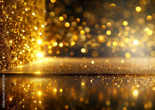 Shimmering Gold Glitter Abstract Architecture Texture - Minimalist Stock Photo