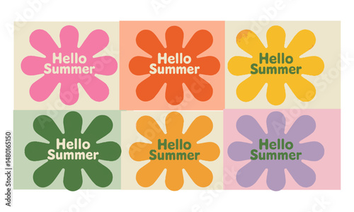  Modern abstract vector posters themed around summer style, easily scalable and editable.