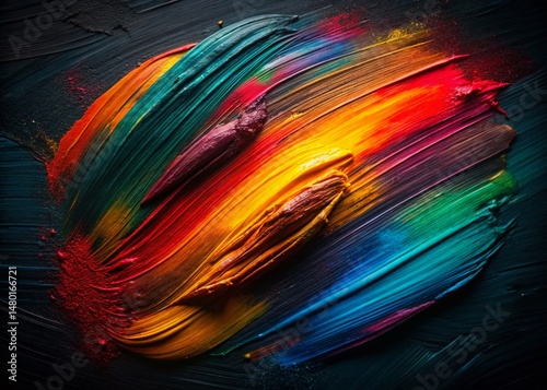 Silhouette of vibrant nature paint strokes, abstract art background