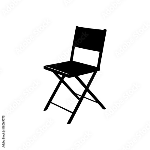 folding chair with canvas seat on white background.svg