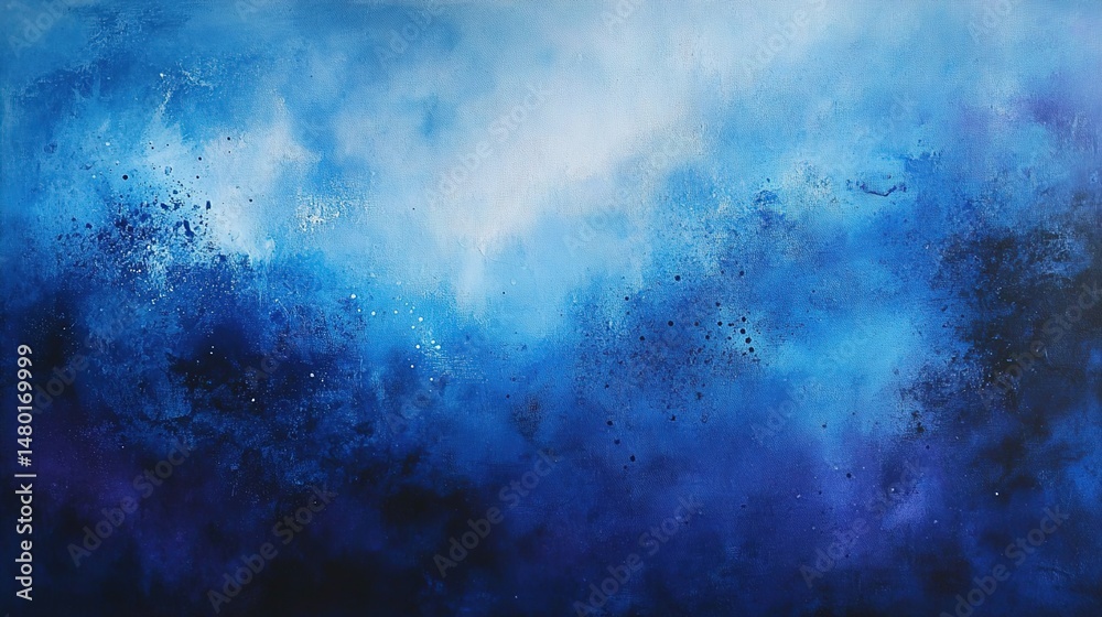 Obraz premium Abstract Blue and White Nebula-like Painting