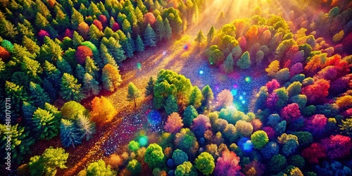 Sparkling Velvet Glitter Forest Floor Texture - Aerial View