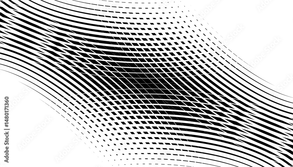 Black and white abstract transition pattern with dynamic effect for modern background and jersey design. Vector Format Illustration 