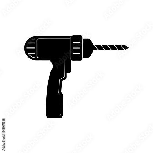 hand crank drill with wood handle on white 