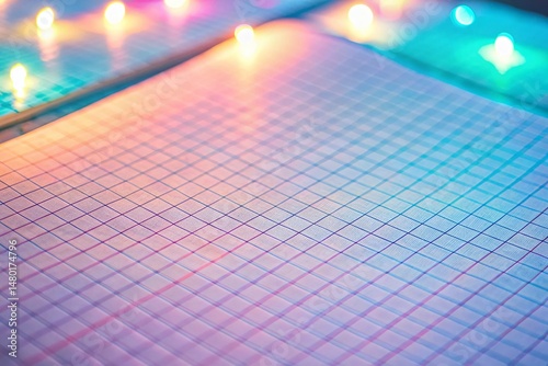 Summer Night Pastel Grid Journal Background - Soft Colors & Lines