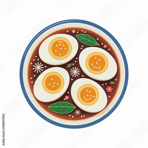 Chinese Tea Eggs in Spiced Soy Broth