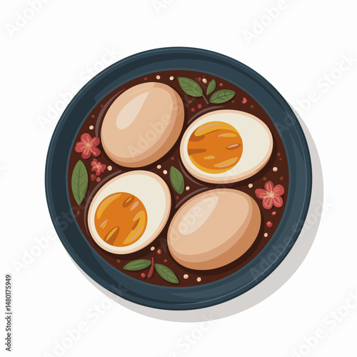 Chinese Tea Eggs in Spiced Soy Broth