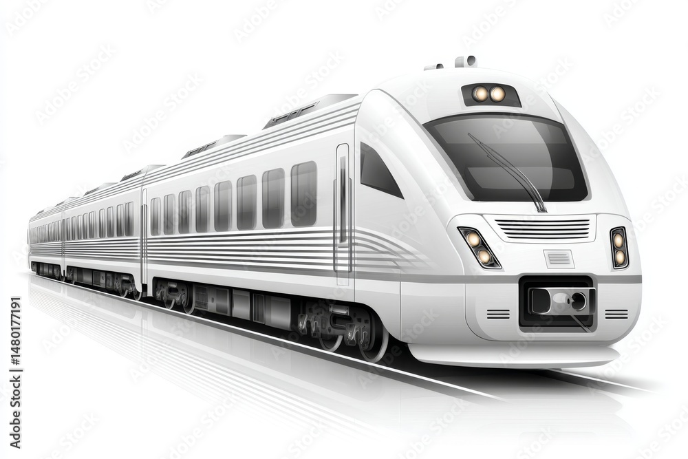 Fototapeta premium Flat vector of a futuristic train silhouette with clean horizontal lines