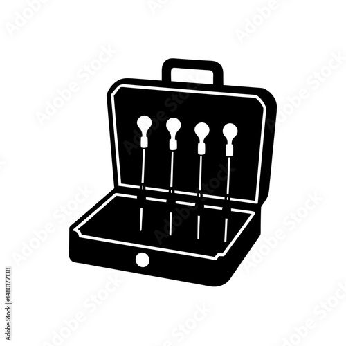 lockpick set in case on white background  .svg