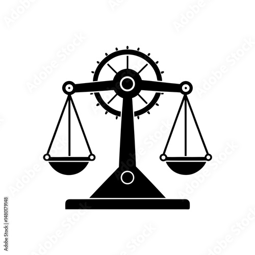 mechanical scale with dial on white background  .svg