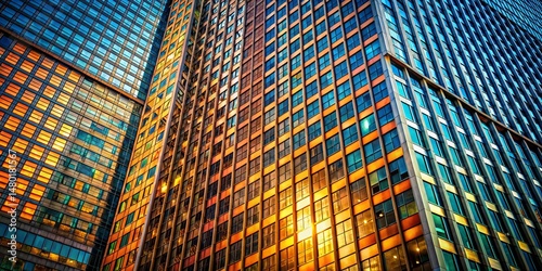 Textured Skyscraper Facade: Abstract Speckle Pattern in Urban Architecture