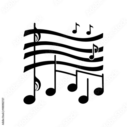 music sheet with notes on white background  .svg