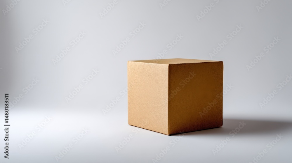 Simple Brown Cardboard Cube Box on White Background Ideal for Product Display Mockup and Packaging Design Simple Brown Cardboard Cube Box on White Background Ideal for Product Display Mockup and Packaging Design