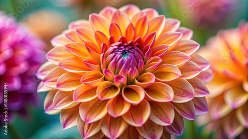 Vibrant Dahlia Macro: Blank Space for Culinary Branding