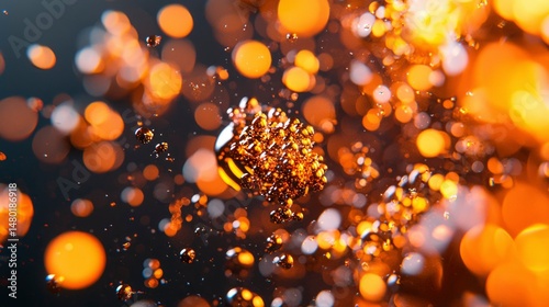 Abstract, dynamic, orange, geometric form