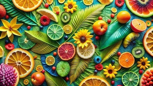 Vibrant Summer Abstract Macro Pattern:  Sunlit Textures & Hues for Design