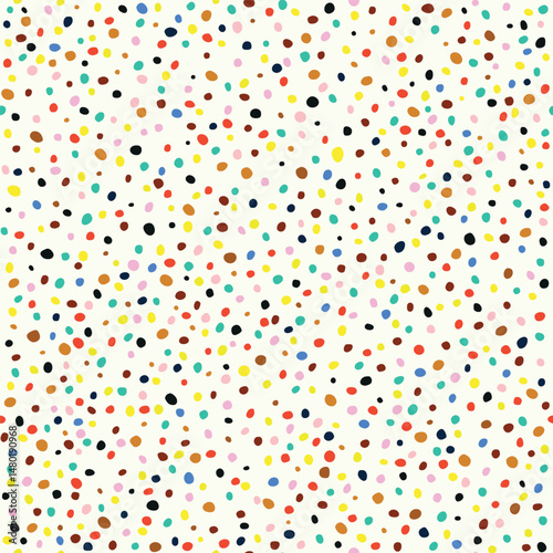 Hand drawn black and white abstract confetti seamless pattern.