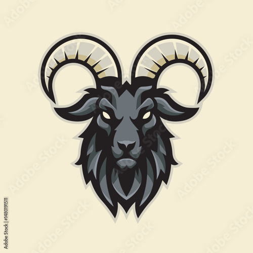 A cartoon goat angry  espression