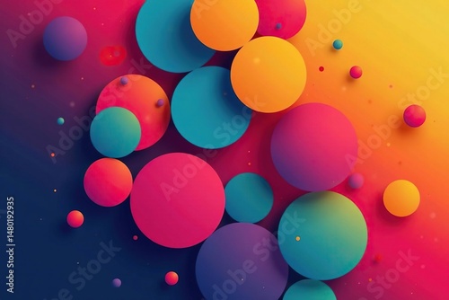 Abstract vector circles overlapping, vibrant colors, geometric design, seamless pattern , minimal, circle