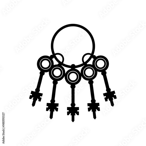 skeleton keyring  a set of ornate  vintage style