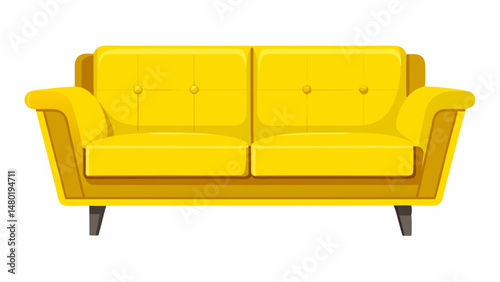 Bright Yellow Two Seater Sofa Modern Furniture Design