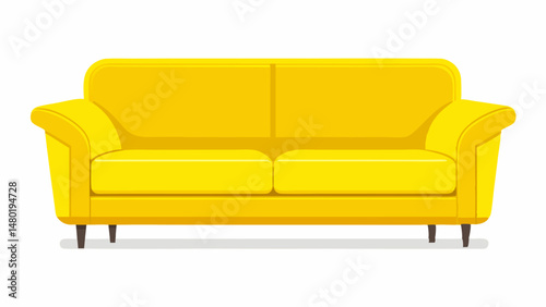 Modern Yellow Sofa Illustration for Interior Design