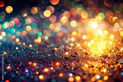 Vintage Glitter Lights Bokeh Background - Sparkling Festive Holiday Texture