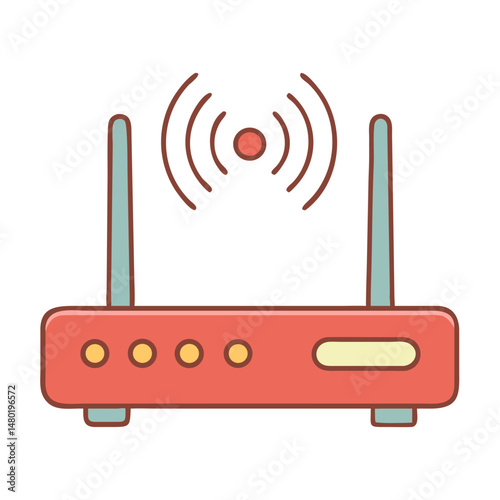 Router with signal waves 