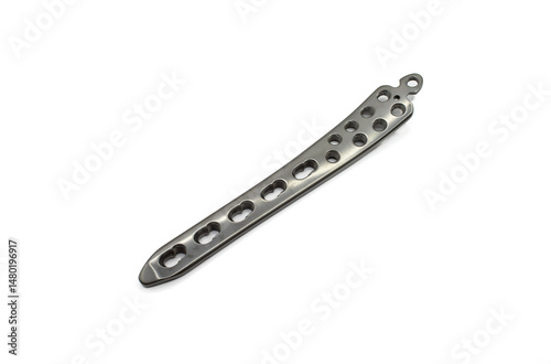 sleek, metallic distal tibial medial plate designed for orthopedic applications