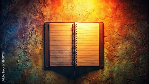 Vintage Notebook Silhouette: Textured Paper Background