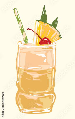 Tropical Piña Colada Cocktail