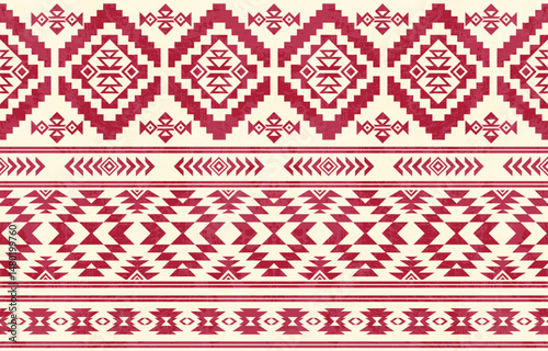 Native pattern american tribal indian ornament pattern geometric ethnic textile texture tribal aztec pattern navajo mexican fabric seamless Vector decoration fashion