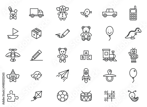Toy wonderland Playful icons