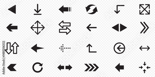 Vector set of swipe arrows. Arrow vector icon. Arrows collection. Arrows big black set icons, arrow icon, modern simple arrows . 
