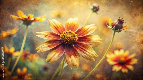 Wilted Coreopsis: Close-up Vintage Style Photography