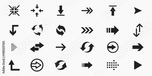  Arrow vector icon. Arrows collection. Arrows vector icon. Arrow icon. Set of big black vector arrows. 