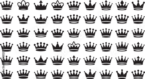 Crown Icons Set Crown Symbol Collection Vector Illustration