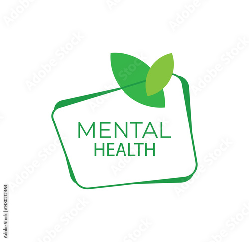 mental health sign on white background	