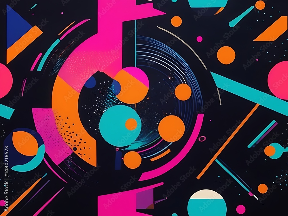 Obraz premium unique abstract wide background with geometric shapes