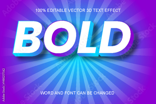 Bold editable 3D text effect 