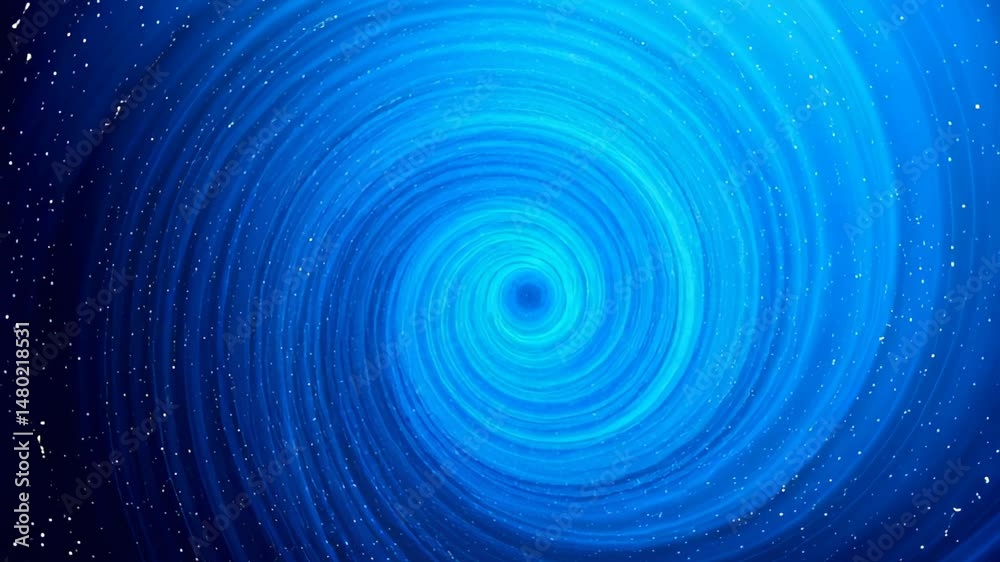 Blue swirling vortex animation with stars, abstract cosmic spiral visuals, representing space time or sci-fi energy, perfect for backgrounds or motion graphics, ideal for science fiction and digital d