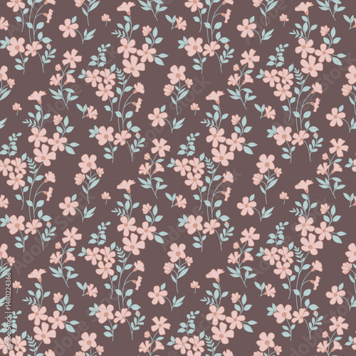 Ditsy feminine floral print vector. Small floral seamless pattern background. Repeat pattern. flower print. Liberty style. Tiny surface design. Ditsy floral for fashion, texture, fabric, wrapping