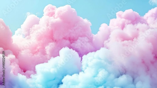Dreamy Aerial Pink Blue Clouds Motion Background