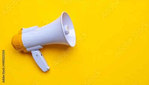 megaphone on yellow background