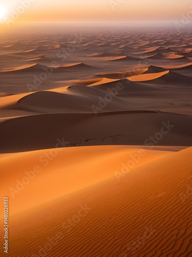 Sunset over the Sahara Desert