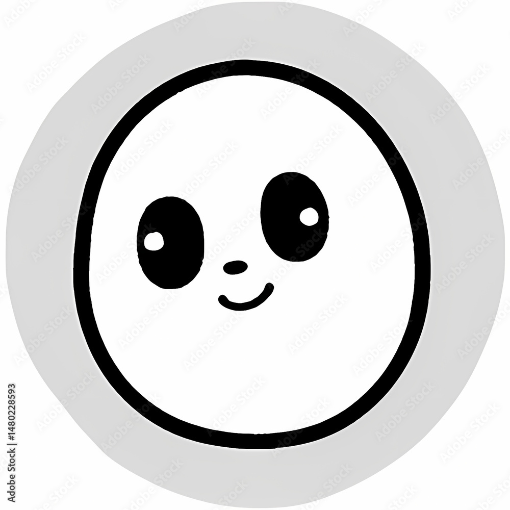 Fototapeta premium Cute hand drawn smiling icons in minimalist style for kids and stickers on white background